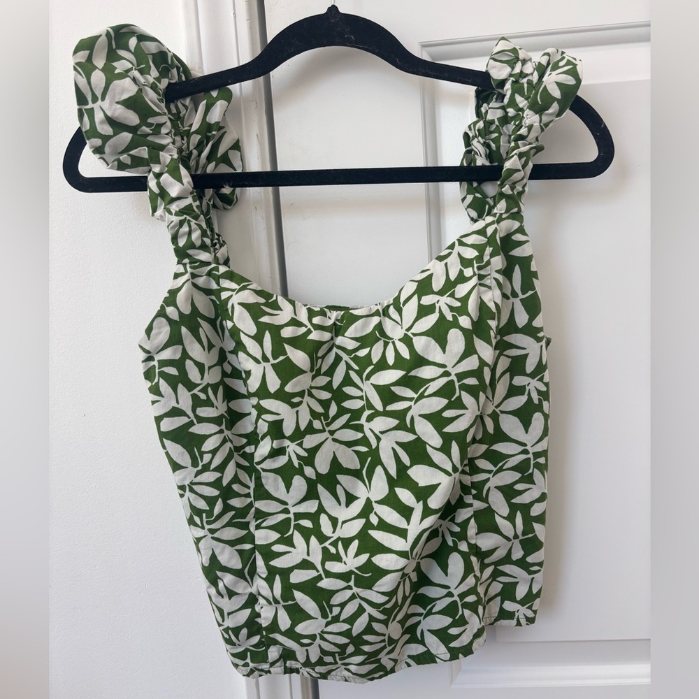Abercrombie & Fitch Green Leaf Poplin
